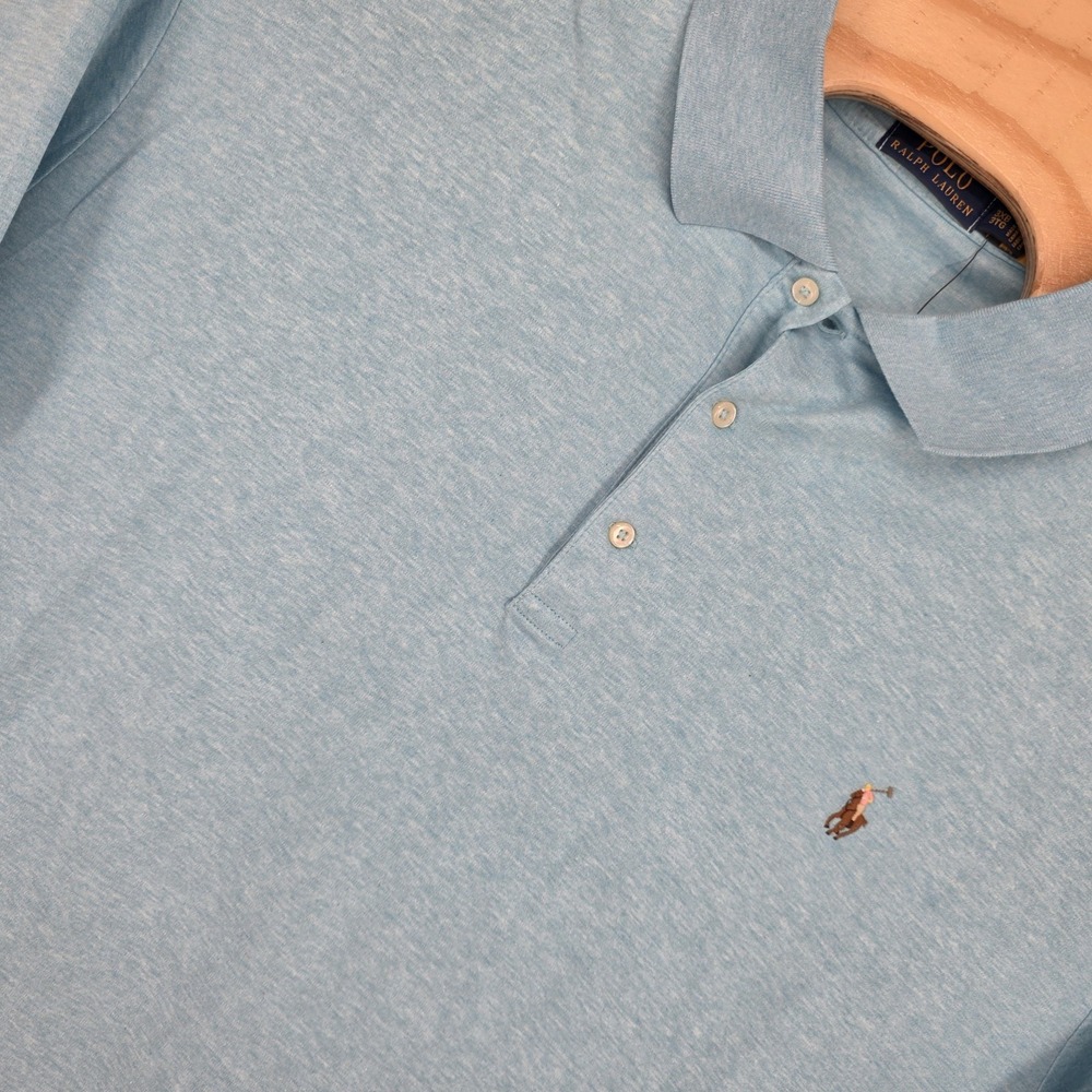 Polo Ralph Lauren Polo Shirt 3XB Blue Flesh Pony Big Tall Cotton Preppy